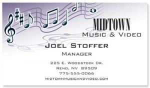 Music Staff Notes Business Cards