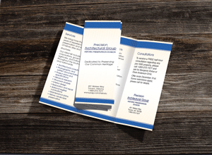 blue brochure
