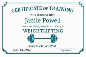 completed certificate