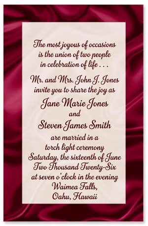Black Tie Casual Invite - Red