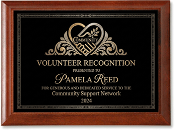 volunteer award plaque