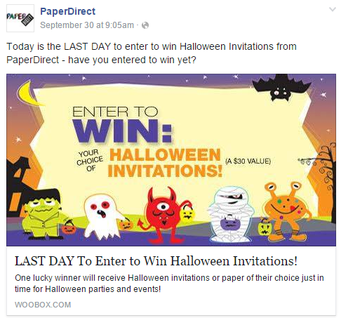 PaperDirect Facebook contest 