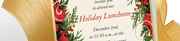 Poinsettia Swirl Specialty Flat Invitations by PaperDirect