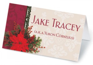 Pretty Poinsettia Folded Place Cards by PaperDirect