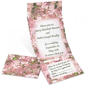 Apple Blossoms Fold-Up Invitations by PaperDirect