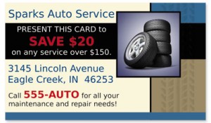 Tires Custom Business Cards