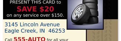 Tires Custom Business Cards