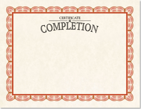 classic completion certificate