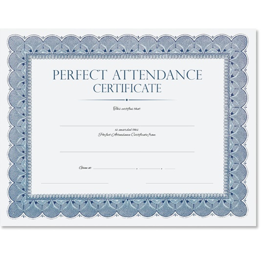 Perfect Attendance Award Paper