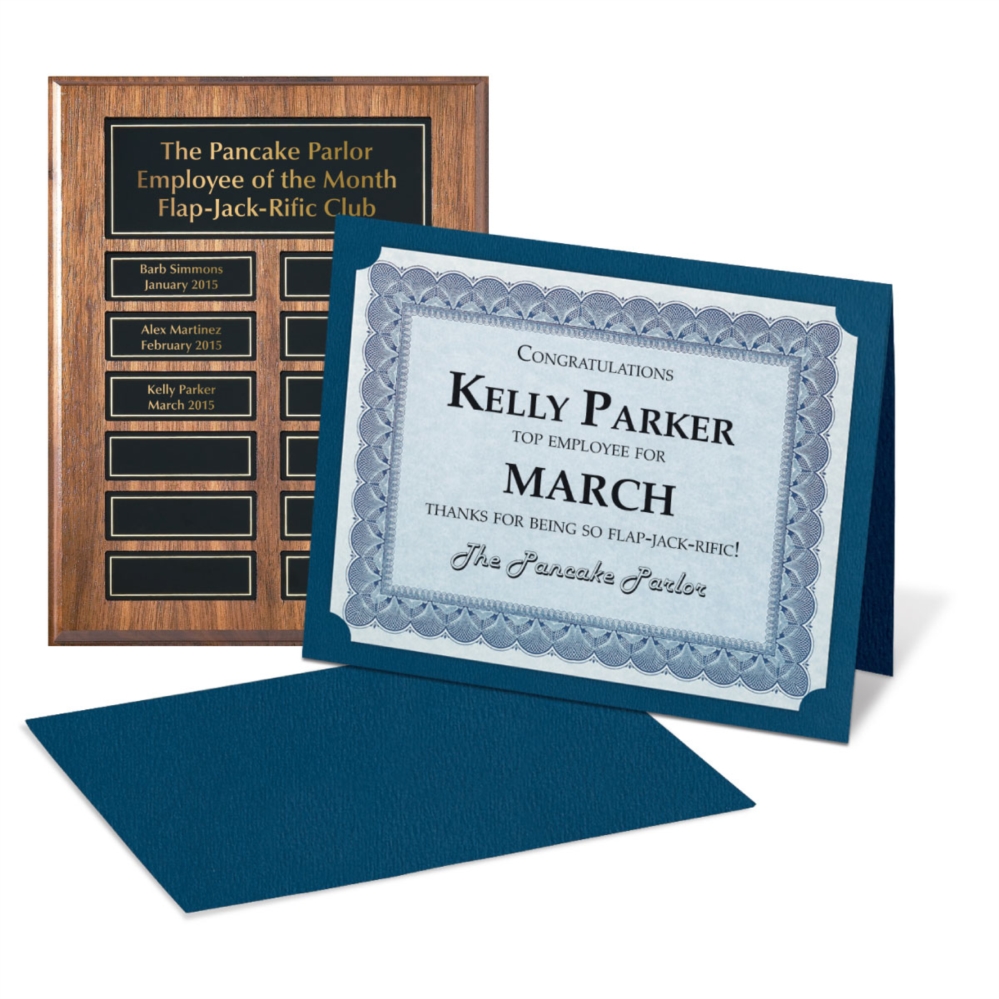 employee of the month plaque and certificate 