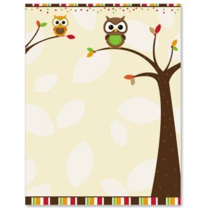 owl fall paper