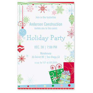 christmas themed holiday invites