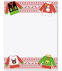 ugly Christmas sweater border paper
